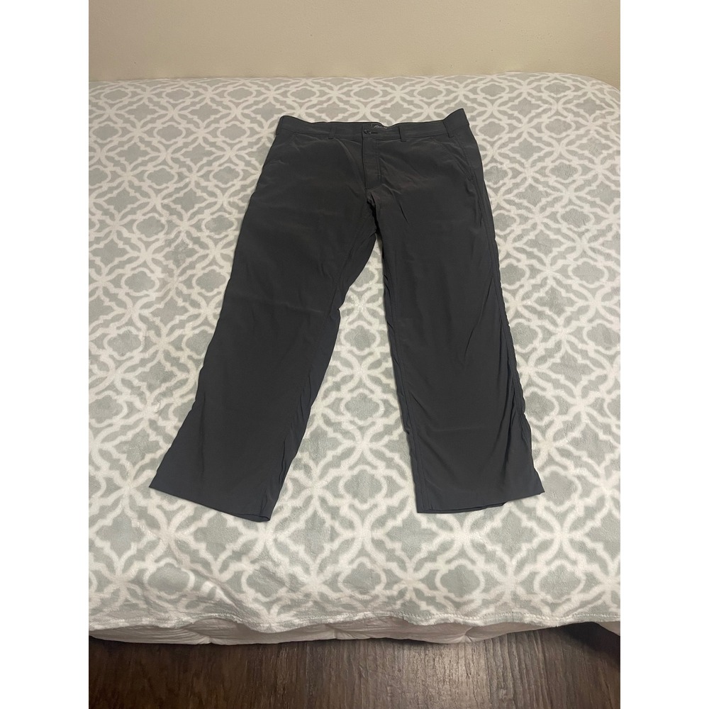 Eddie Bauer Travex Mens 36x32 Gray Performance Hiking Travel Pants Nylon